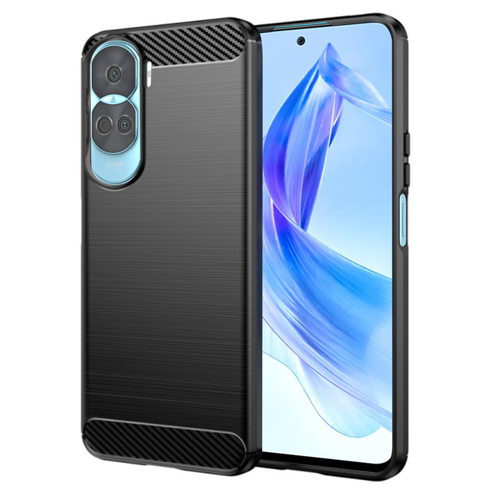 Techsuit Carbon Silicone puzdro pre Honor 90 Lite – čierne KF2314030