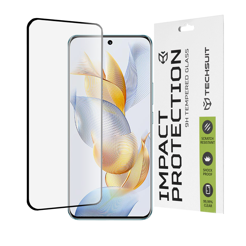 Techsuit 111D Full Cover / Full Glue Glass / 3D Curved Screen tvrdené sklo pre Honor 90 – čierne KF2314539