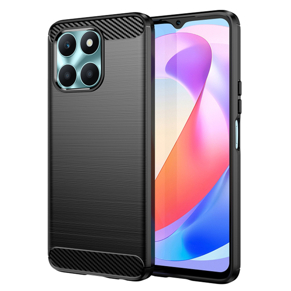 Techsuit Carbon Silicone puzdro pre Honor X6a – čierne KF2317095