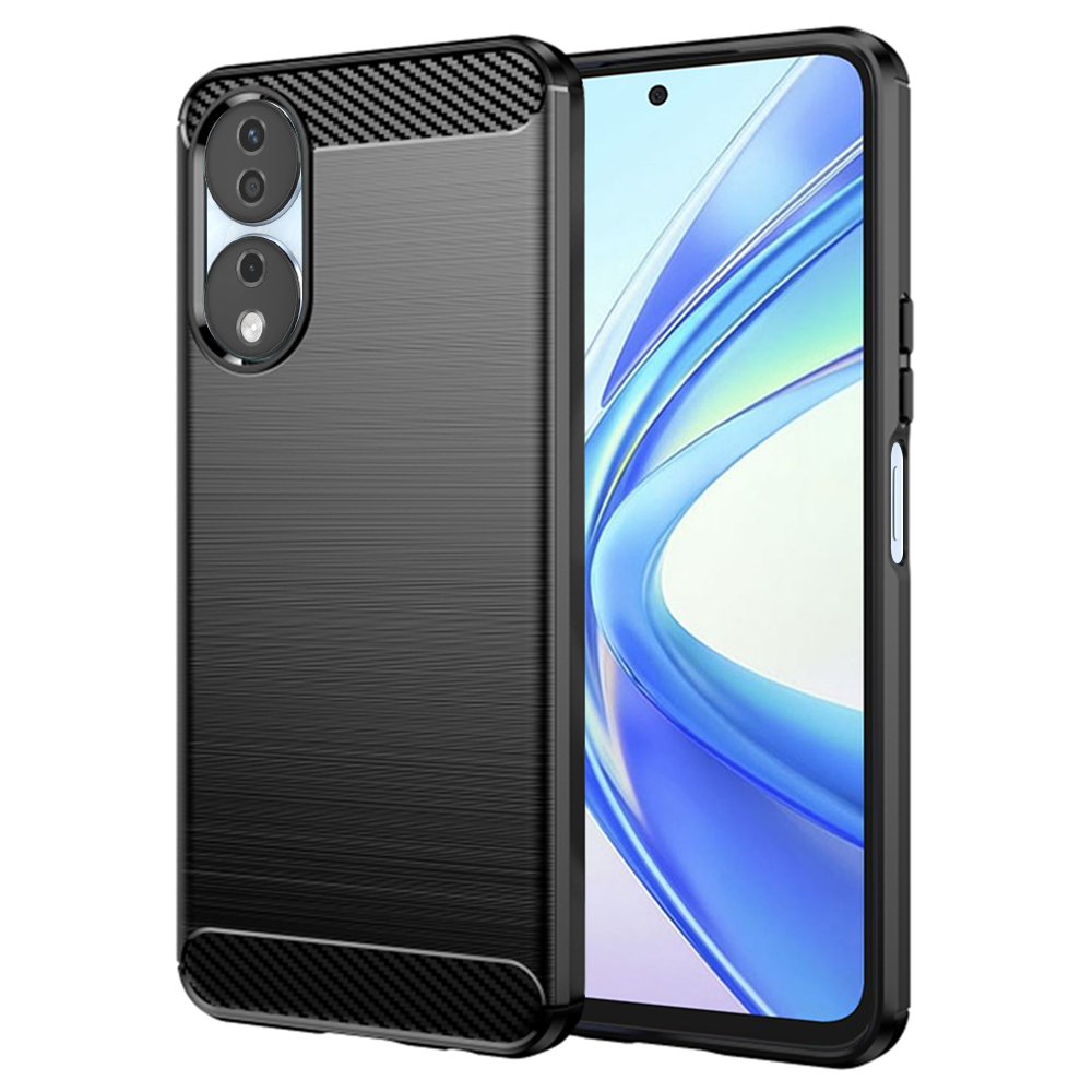 Techsuit Carbon Silicone puzdro pre Honor X7b / X7b 5G / 90 SMART – čierne KF2317787