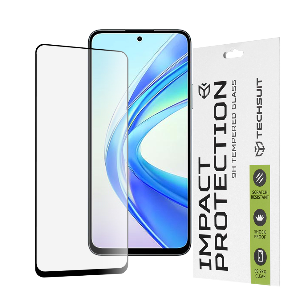 Techsuit 111D Full Cover / Full Glue Glass tvrdené sklo pre Honor X7b / X7b 5G / 90 SMART – čierne KF2317789