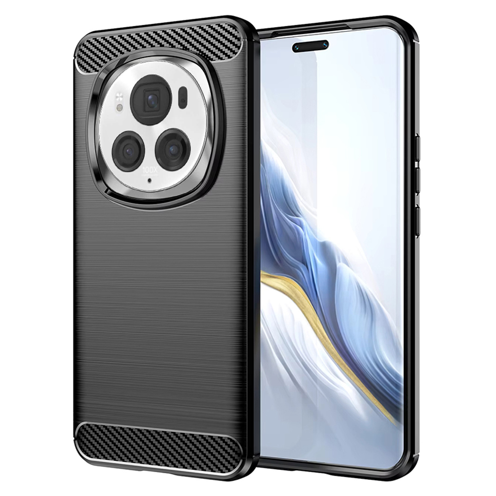 Techsuit Carbon Silicone puzdro pre Honor Magic6 Pro – čierne KF2320039