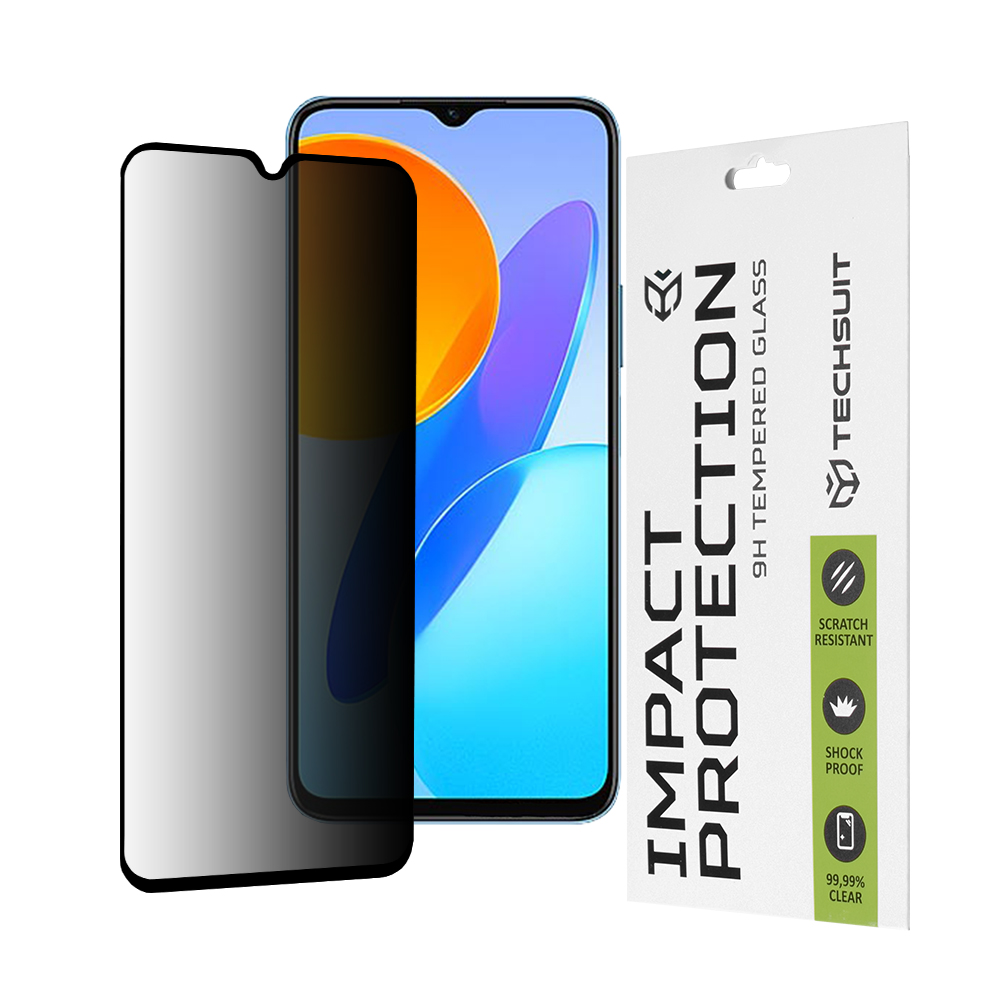 Techsuit 111D Privacy Full Glue tvrdené sklo pre Honor X8 5G / X6 / 70 Lite – čierne KF2325443