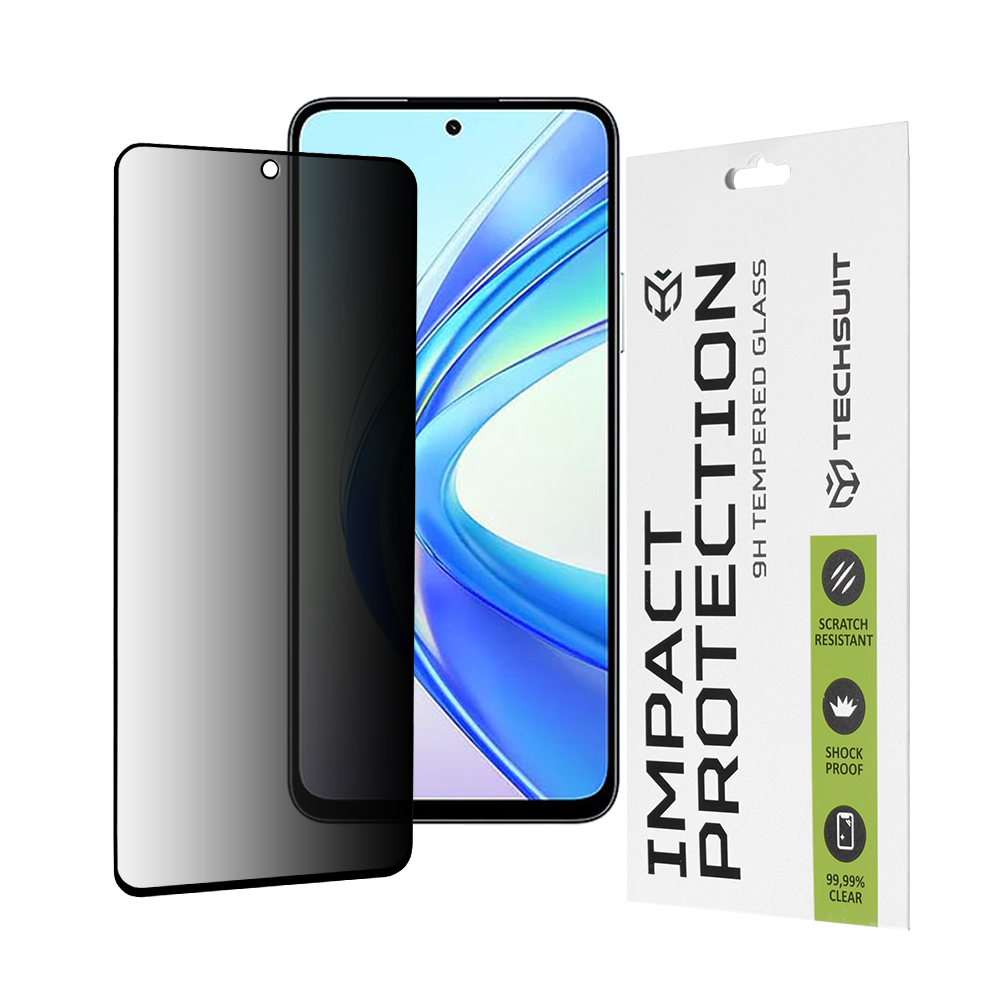 Techsuit 111D Privacy Full Glue tvrdené sklo pre Honor X7b / X7b 5G / 90 SMART – čierne KF2325460