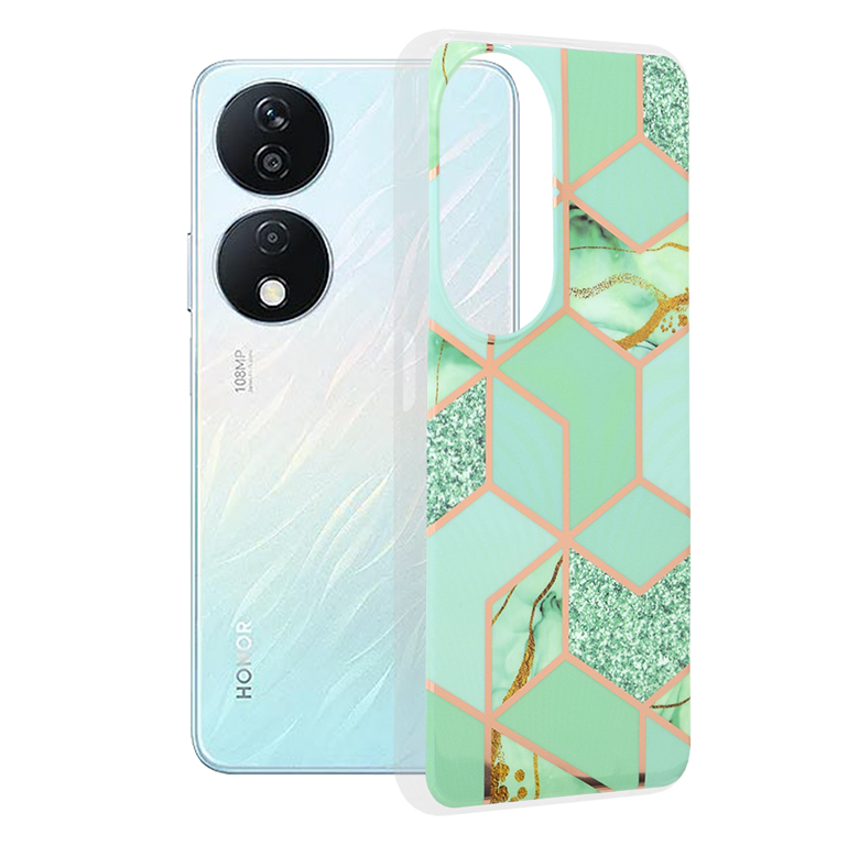 Techsuit Marble Series puzdro pre Honor X7b / X7b 5G / 90 SMART – zelená hex KF2326648