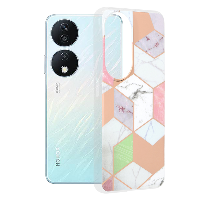 Techsuit Marble Series puzdro pre Honor X7b / X7b 5G / 90 SMART – fialová hex KF2326651