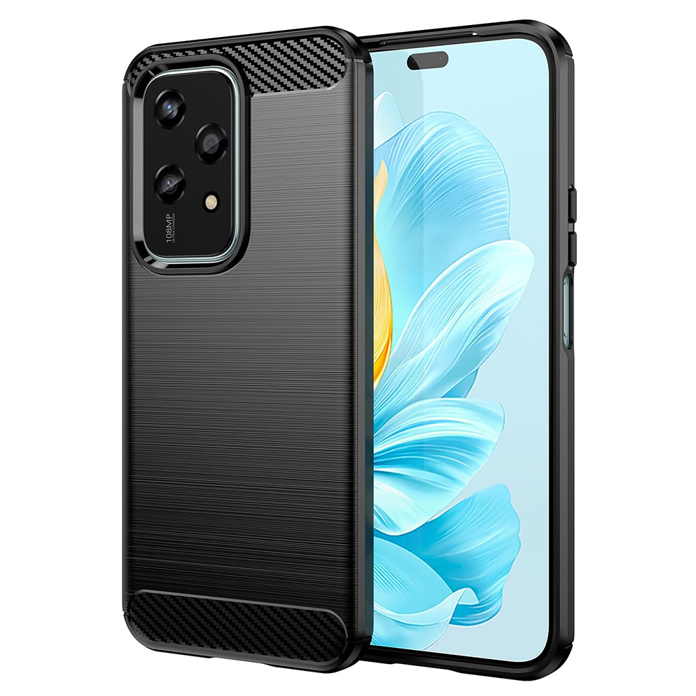 Techsuit Carbon Silicone puzdro pre Honor 200 Lite – čierne KF2328108