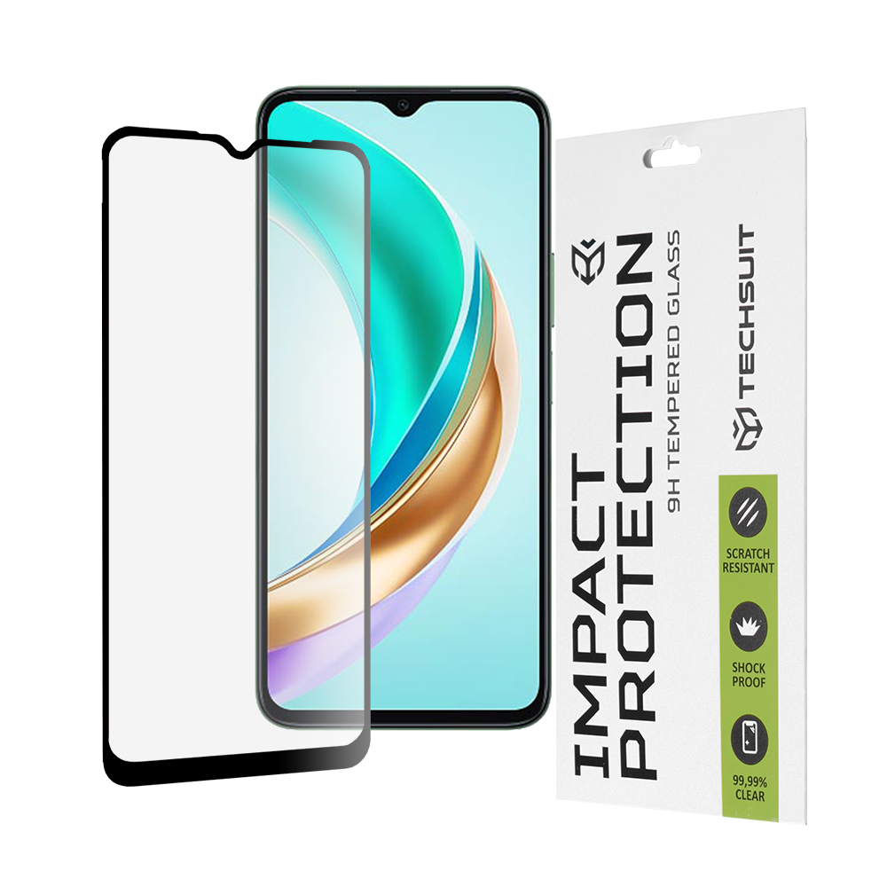 Techsuit 111D Full Cover / Full Glue Glass tvrdené sklo pre Honor X6b – čierne KF2334148