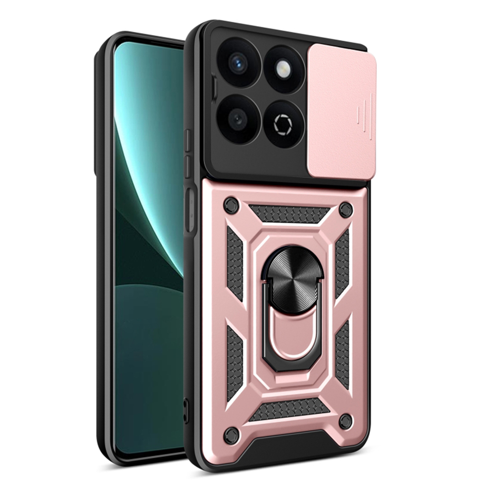 Techsuit CamShield Series puzdro pre Honor 200 Smart / X7c – ružovo-zlaté KF2339469