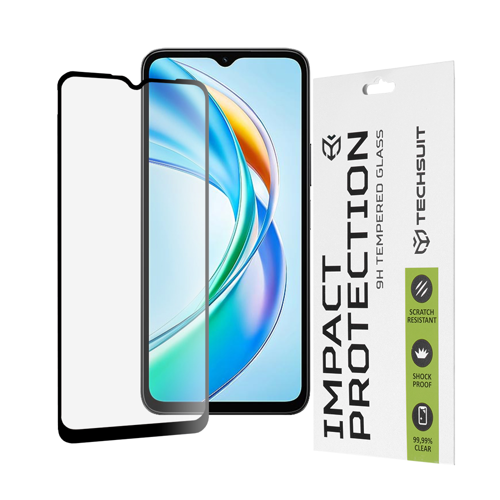 Techsuit 111D Full Cover / Full Glue Glass tvrdené sklo pre Honor X5b – čierne KF2343289