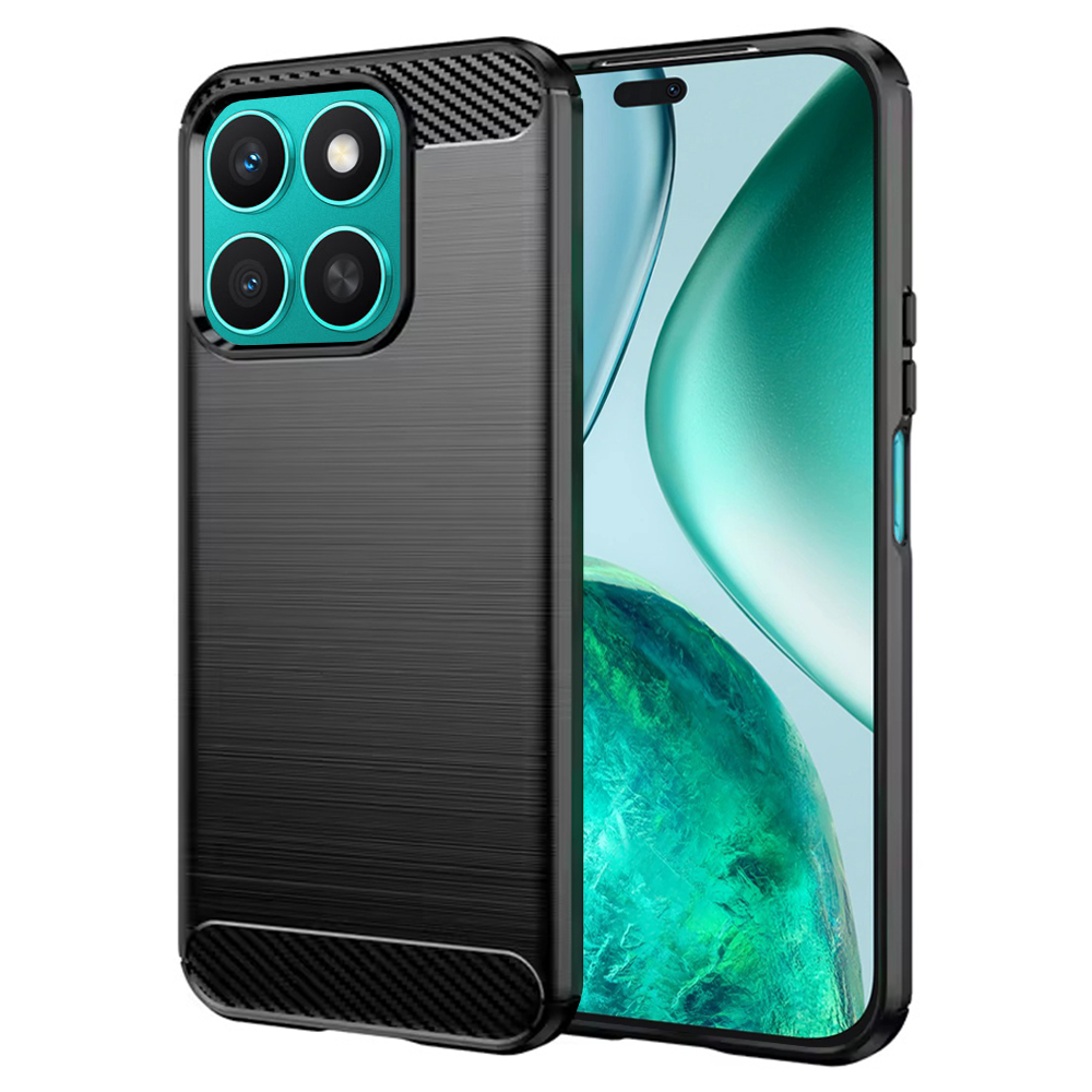 Techsuit Carbon Silicone puzdro pre Honor X8c – čierne KF2346937