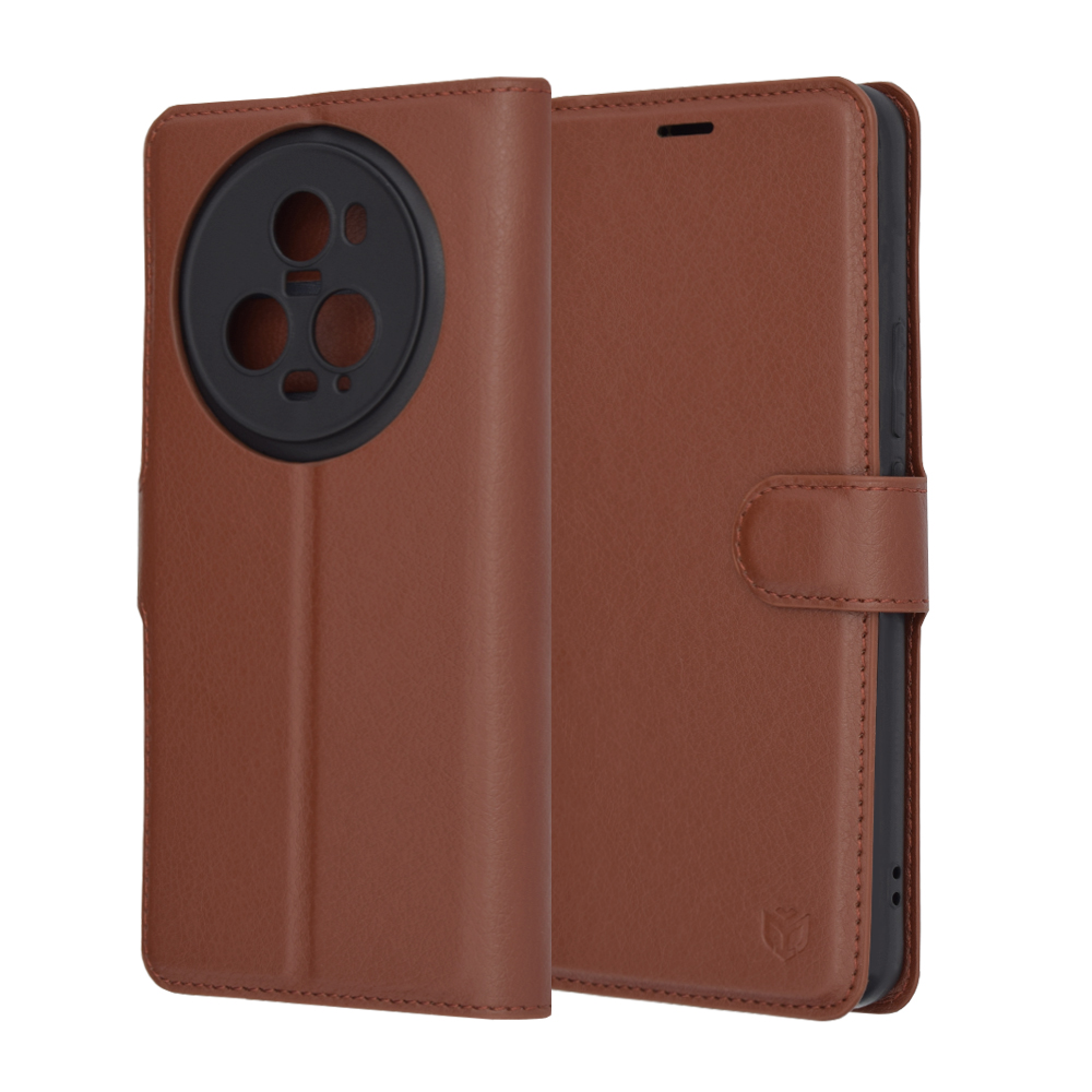 Techsuit Leather Folio puzdro pre Honor Magic5 Pro – hnedé KF2323528