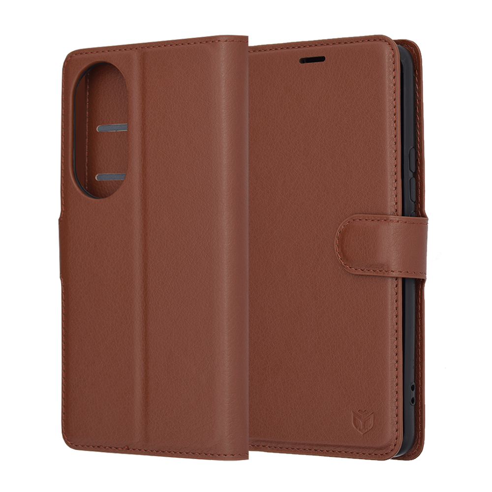 Techsuit Leather Folio puzdro pre Honor 90 – hnedé KF2323536