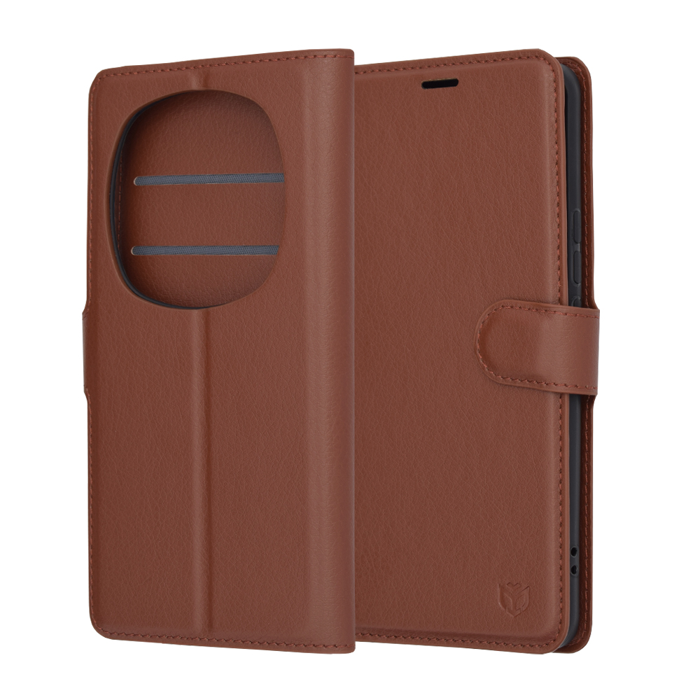 Techsuit Leather Folio puzdro pre Honor Magic6 Pro – hnedé KF2323680