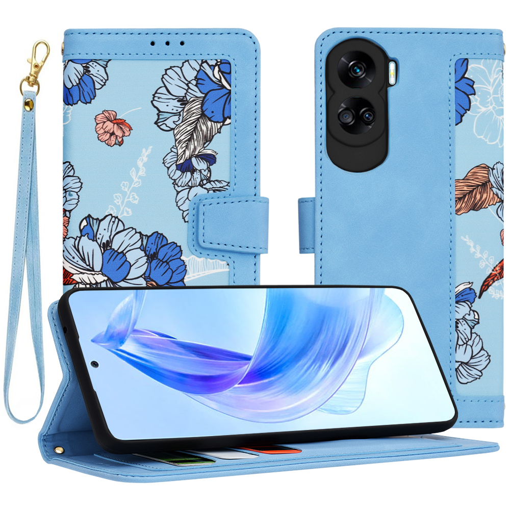 Techsuit FlipCraft puzdro pre Honor 90 Lite – Žiarivá modrá KF2328592