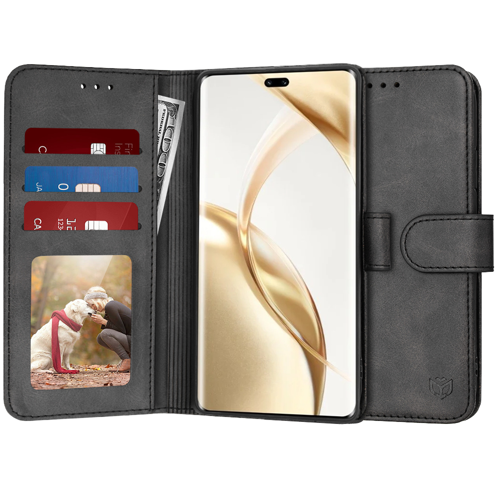 Techsuit Diary Book puzdro pre Honor 200 Pro – čierne KF2331153