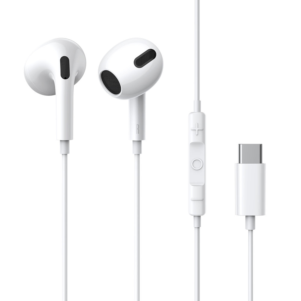 Baseus stereo slúchadlá Encok C17 (NGCR010002) – drôtové, USB-C, mikrofón, 1,1 m, biele KF239076