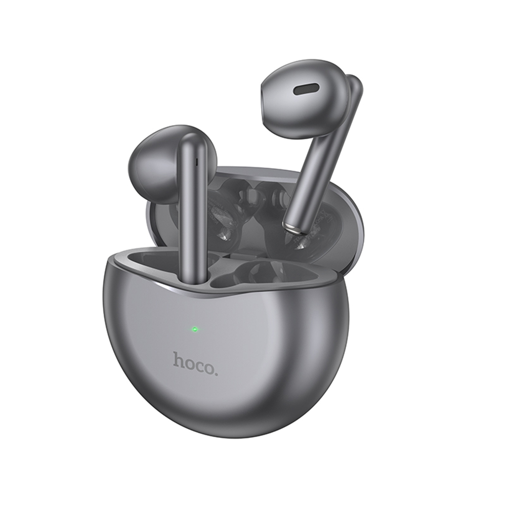 Hoco EW14 bezdrôtové slúchadlá – Bluetooth 5.3, mikrofón, TWS, polootvorené, 280mAh – kovovo sivé KF2313334