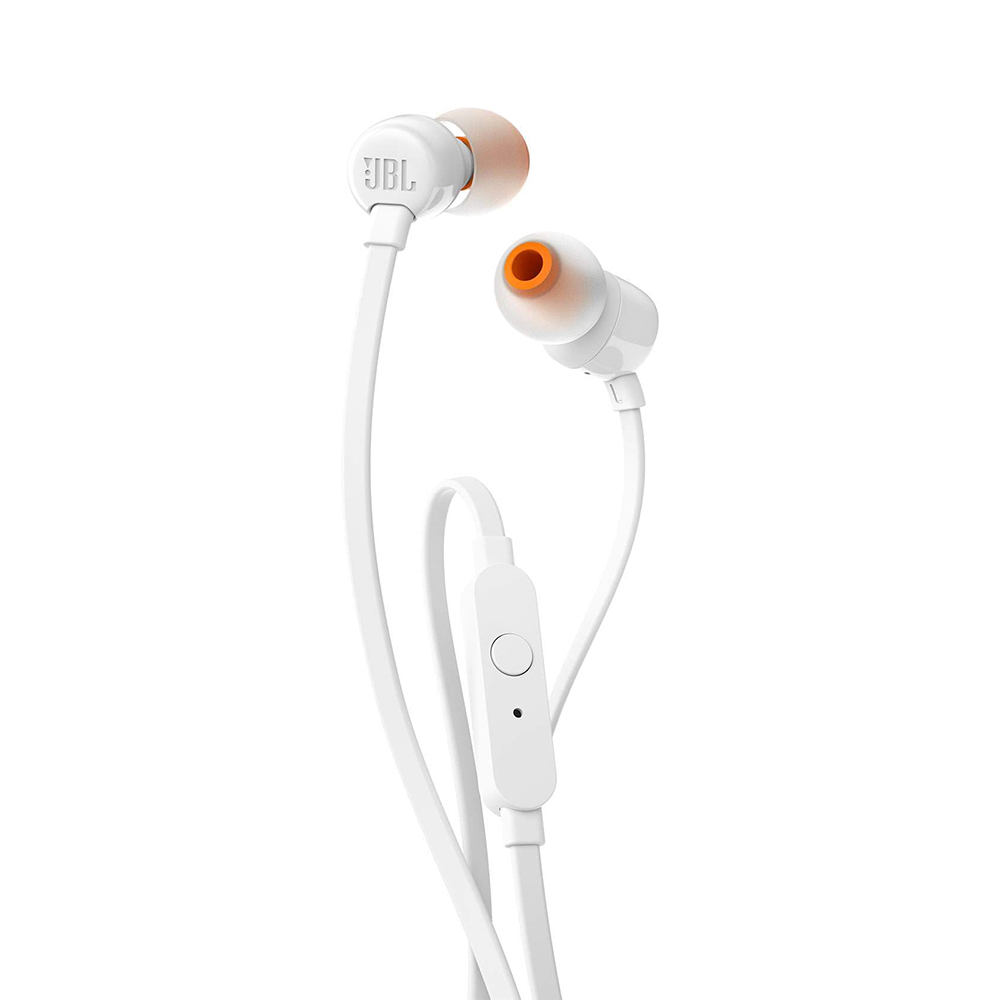 JBL T110 káblové slúchadlá – 3.5mm jack, In-ear, Pure Bass – biele KF2316986