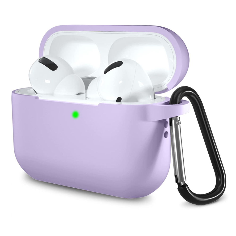 Techsuit Silicone puzdro pre AirPods Pro 1 / 2 – ultratenké, hladké – fialové KF2318114