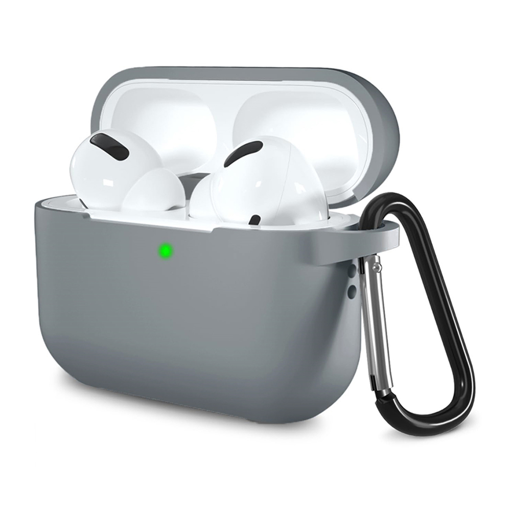 Techsuit Silicone puzdro pre AirPods Pro 1 / 2 – ultratenké, hladké – sivé KF2318115
