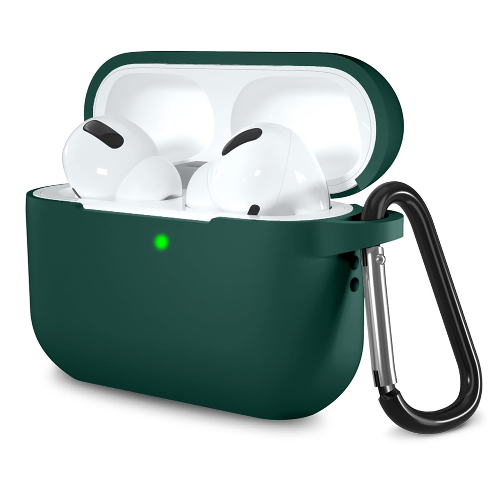 Techsuit Silicone puzdro pre AirPods Pro 1 / 2 – ultratenké, hladké – tmavozelené KF2318116