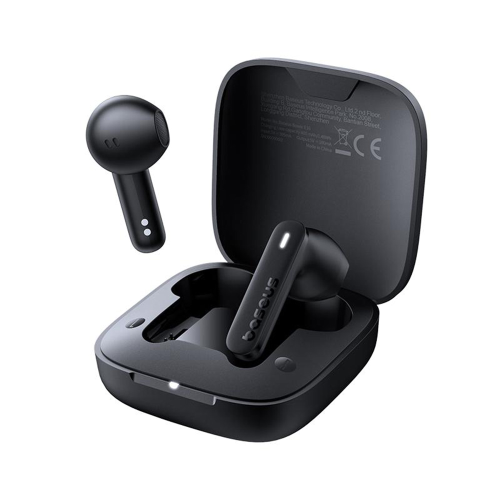 Baseus bezdrôtové slúchadlá Bowie E16 (A00061900113-01) – TWS, Bluetooth 5.3, dotykové ovládanie, vodeodolné, čierne KF2331275
