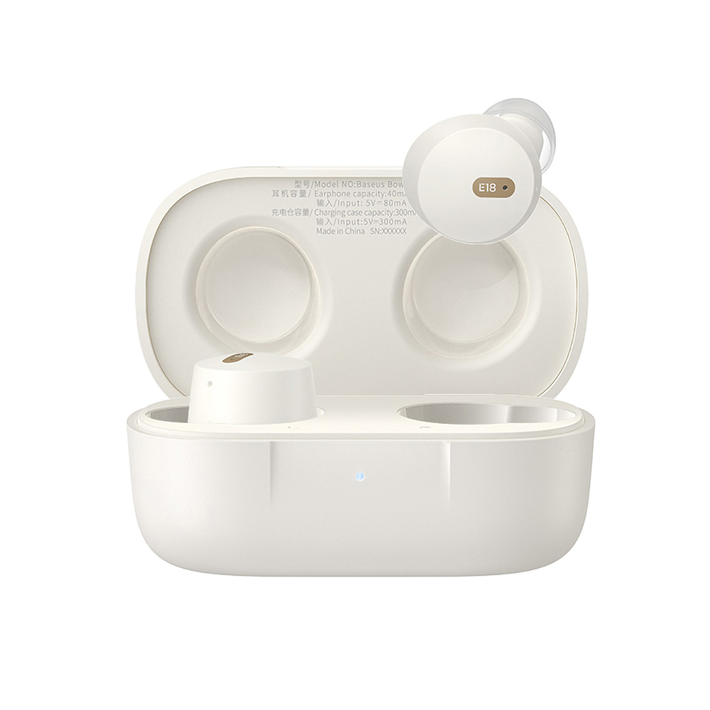 Baseus bezdrôtové slúchadlá Bowie E18 (A00023800223-00) – TWS, Bluetooth 5.3, ENC pri hovoroch, vodeodolné, biele KF2331290