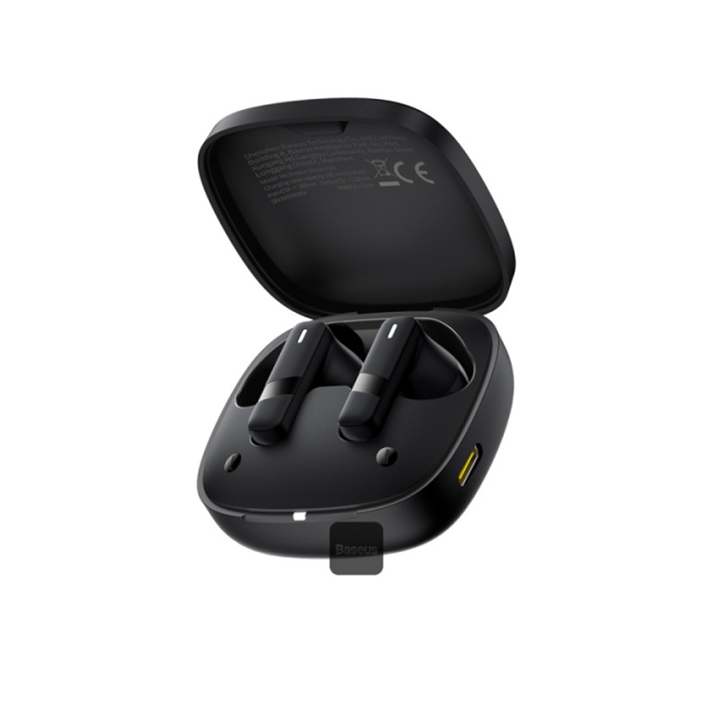 Baseus bezdrôtové slúchadlá Bowie E20 (A00069700113-00) – TWS, Bluetooth 5.3, 2× ENC mikrofón, silné basy, IPX5, čierne KF2331296