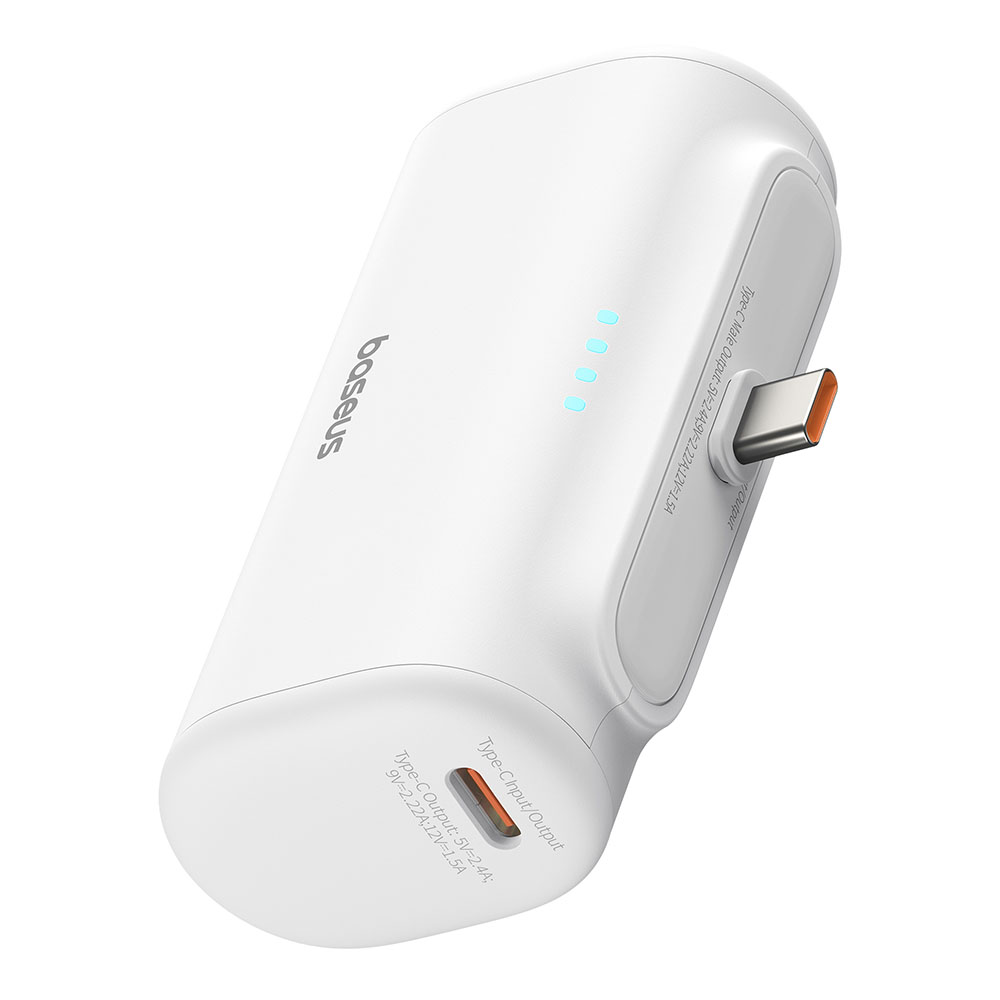 Baseus power banka (P10068306213-00) – USB-C, kompaktná, 20 W, 5000 mAh, USB-C kábel, biela KF2332632