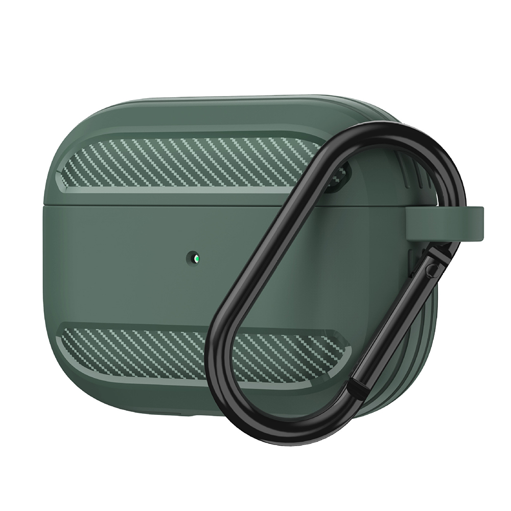 Techsuit Carbon Silicone puzdro pre AirPods Pro 1 / 2 – zelené KF2338988