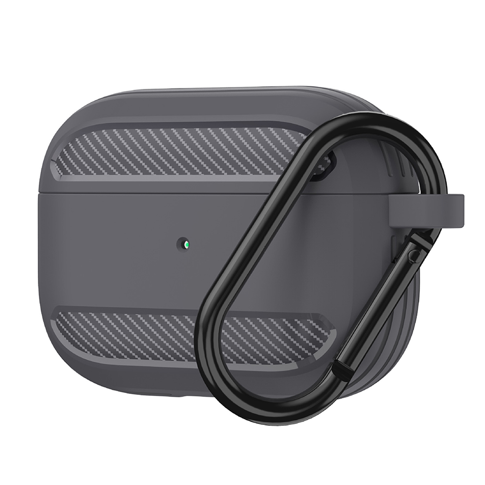 Techsuit Carbon Silicone puzdro pre AirPods Pro 1 / 2 – sivé KF2338990