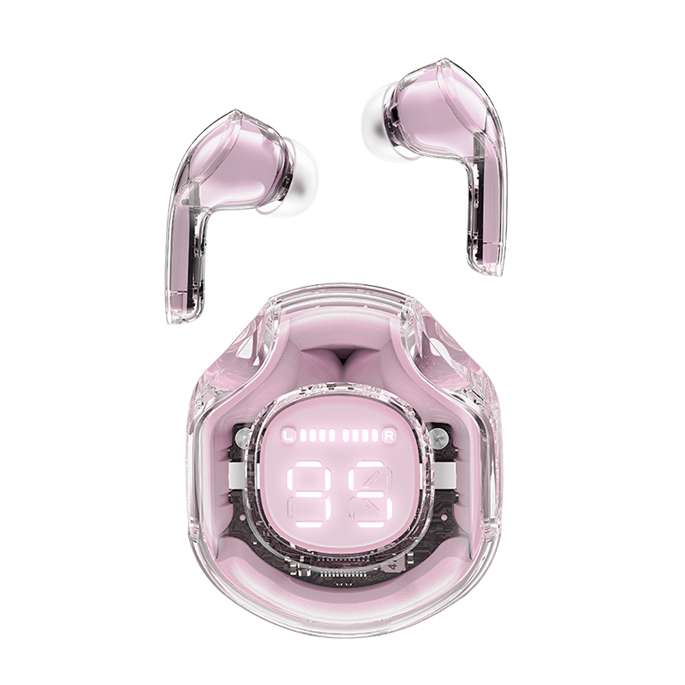 Acefast bezdrôtové slúchadlá T8 – Bluetooth 5.3, USB-C, AI redukcia šumu hovorov, IPX4, digitálny displej, 480 mAh, Lotus Pink KF2341067