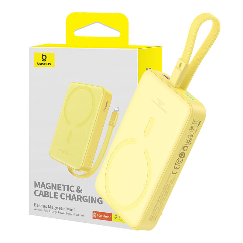 Baseus magnetická power banka Mini (P10022109Y23-00) – MagSafe, USB-C, 10 000 mAh, 20 W, žltá KF2320529