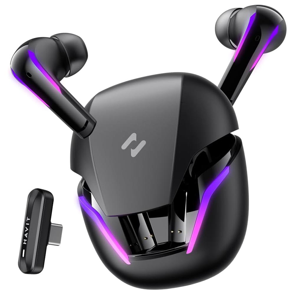 Havit herné slúchadlá (TW970) – TWS, Bluetooth 5.3, RGB, dongle, USB-C, 400mAh, čierne KF2343506