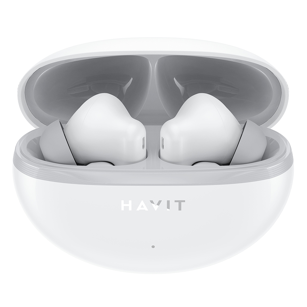 Havit bezdrôtové slúchadlá (TW986) – TWS, Bluetooth 5.4, mikrofón, ENC, USB-C, 400mAh, biele KF2343767