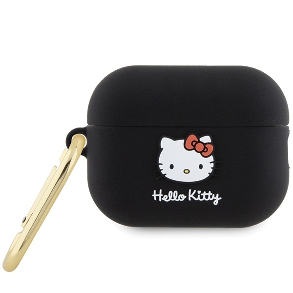 Hello Kitty Silicone 3D Kitty Head puzdro pre Apple AirPods Pro 2 – čierne KF2345705
