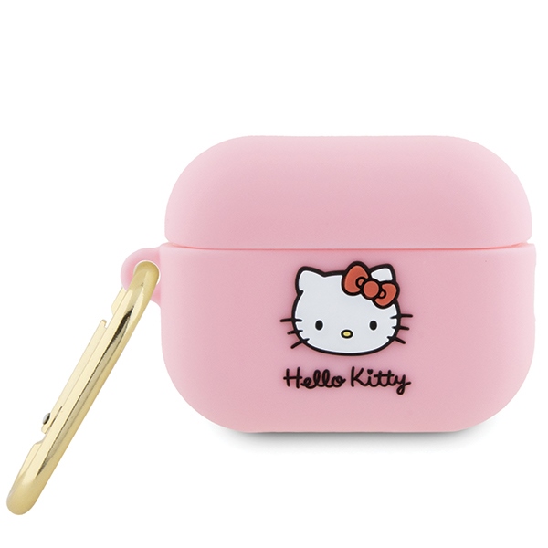 Hello Kitty Silicone 3D Kitty Head puzdro pre Apple AirPods Pro 2 – ružové KF2345707