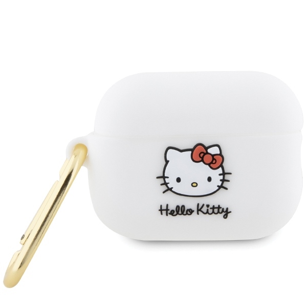 Hello Kitty Silicone 3D Kitty Head puzdro pre Apple AirPods Pro 2 – biele KF2345706