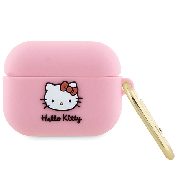 Hello Kitty Silicone 3D Kitty Head puzdro pre Apple AirPods Pro 1 – ružové KF2345711