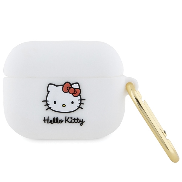 Hello Kitty Silicone 3D Kitty Head puzdro pre Apple AirPods Pro 1 – biele KF2345710