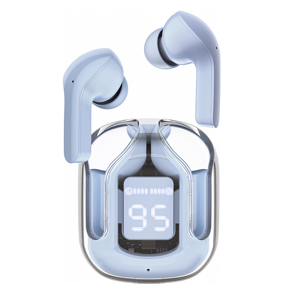 Acefast bezdrôtové slúchadlá T6 – Bluetooth 5.3, USB-C, ENC, IPX4, LED displej, 500 mAh, Ice Blue KF2341276
