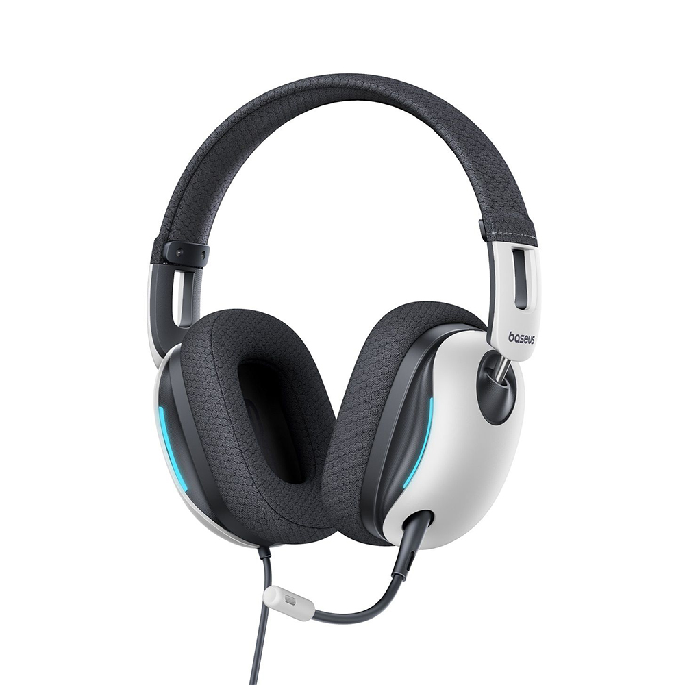 Baseus herné slúchadlá GoPlay 1 Max (A00181003213-00) – mikrofón, káblové ovládanie, LED osvetlenie, Moon White KF2344577