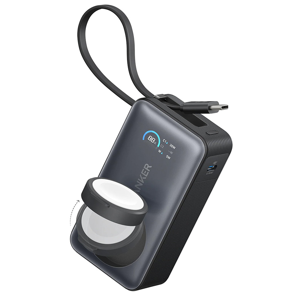 Anker power banka MagGo A1657H11 pre Apple Watch – 10 000 mAh, 35 W Qi2, USB-C kábel, rýchle nabíjanie, ultratenká, čierna KF2347074