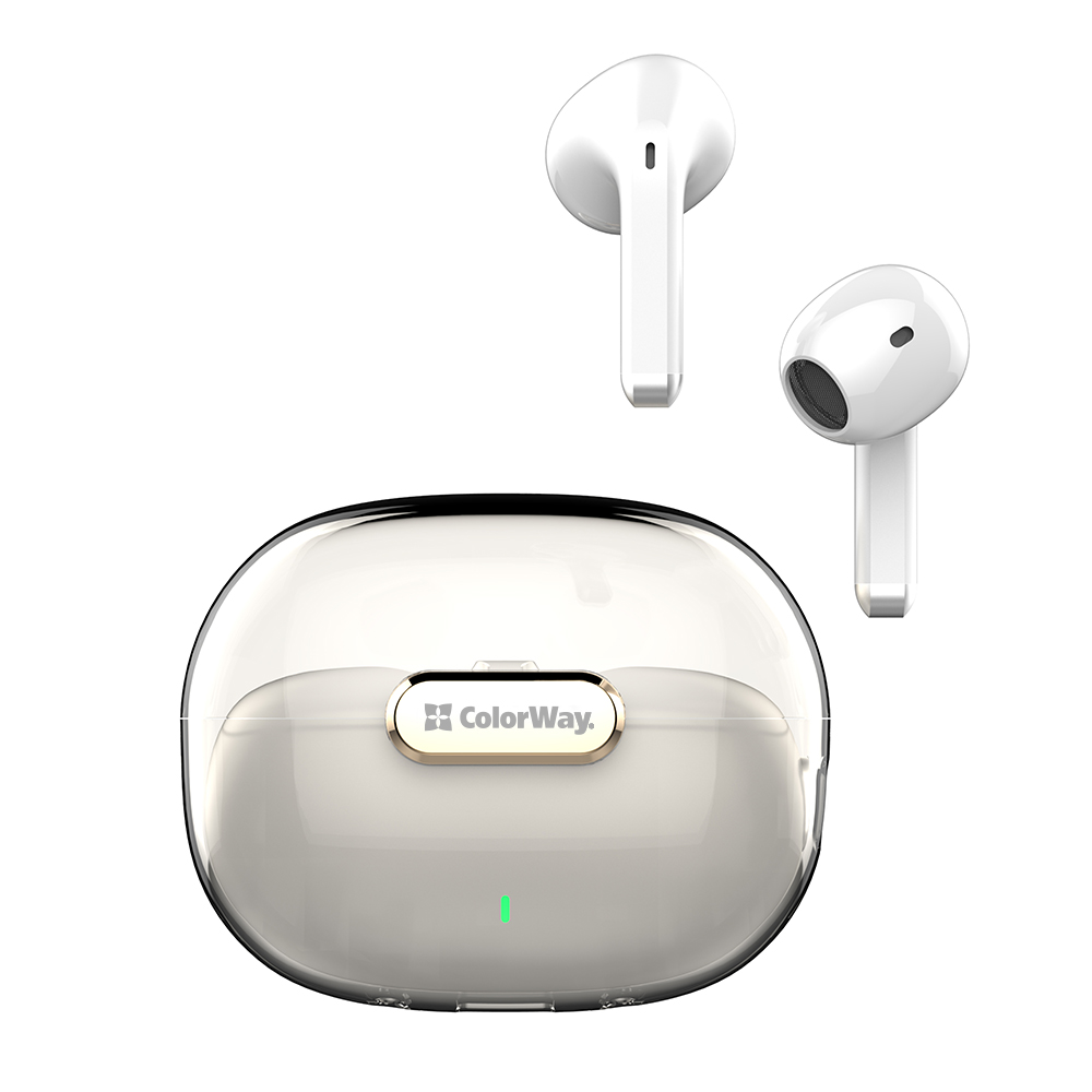 ColorWay bezdrôtové slúchadlá Slim TWS-2 (CW-TWS2WT) – Bluetooth 5.3, TWS, dotykové ovládanie, mikrofón, IPX4, 300mAh, biele KF2347578