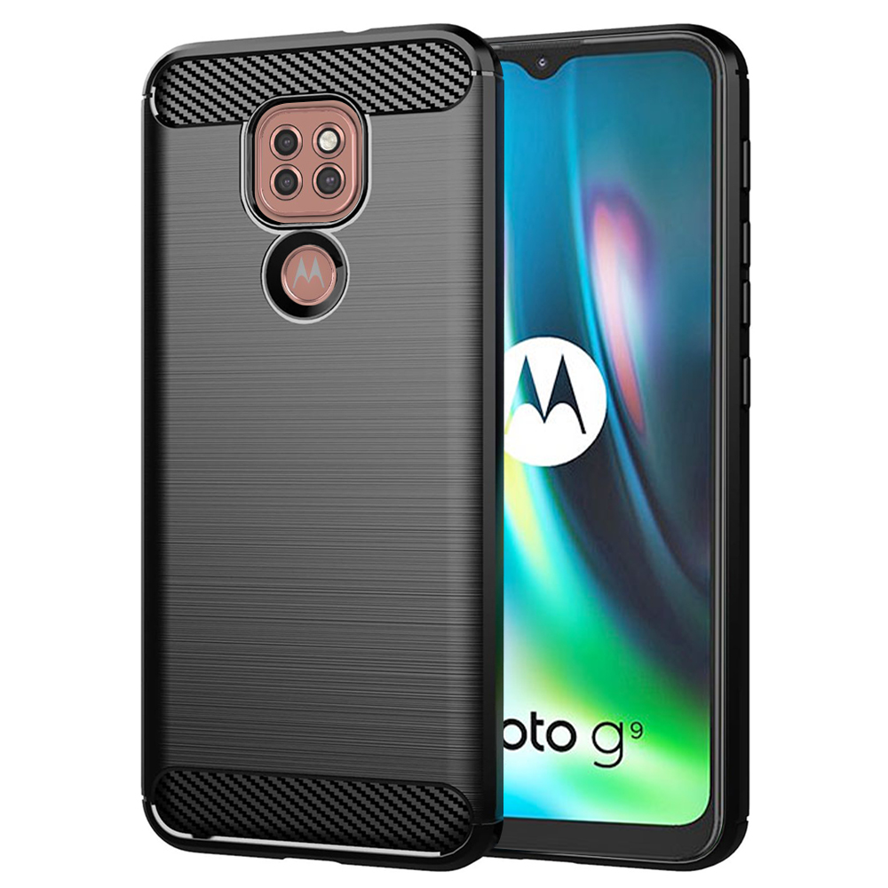 Techsuit - Carbon Silicone - Motorola Moto E7 Plus / Moto G9 Play - Black KF231515