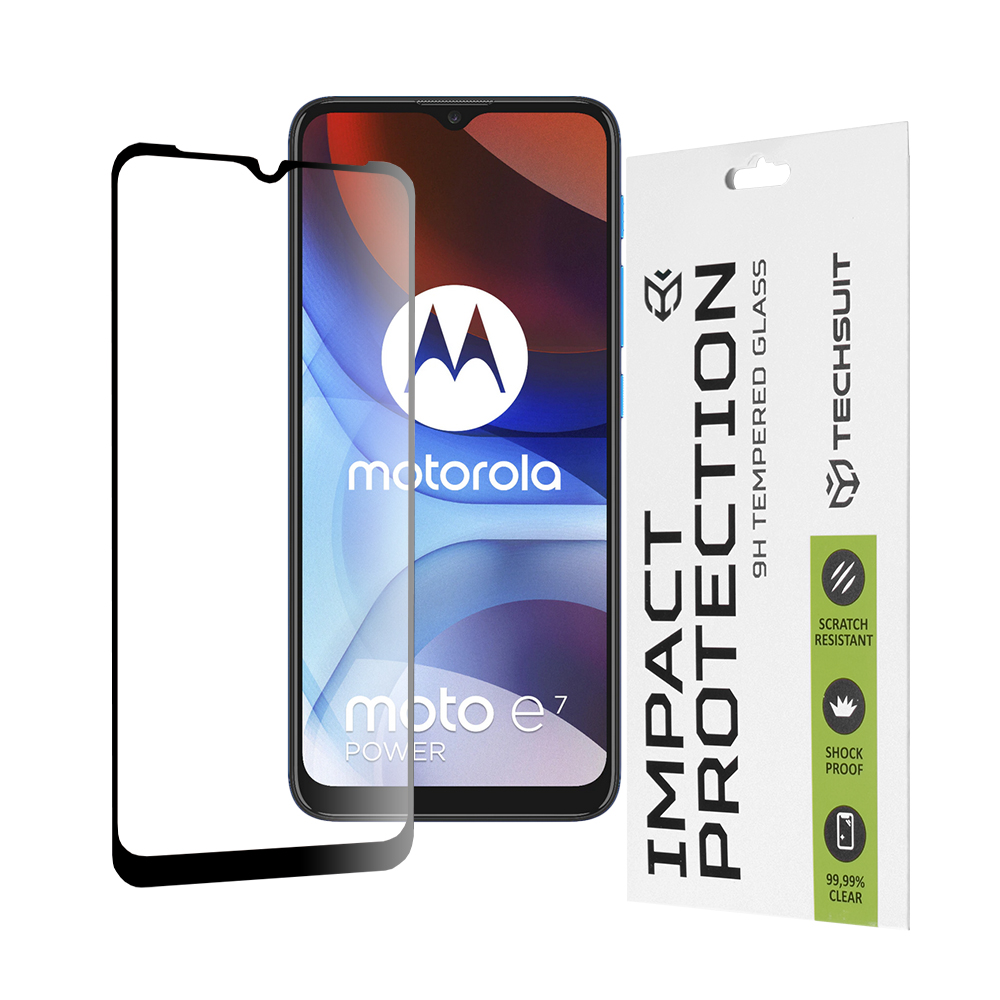 Techsuit - 111D Full Cover / Full Glue Glass - Motorola Moto E7 Power / Moto E7i Power - Black KF235631