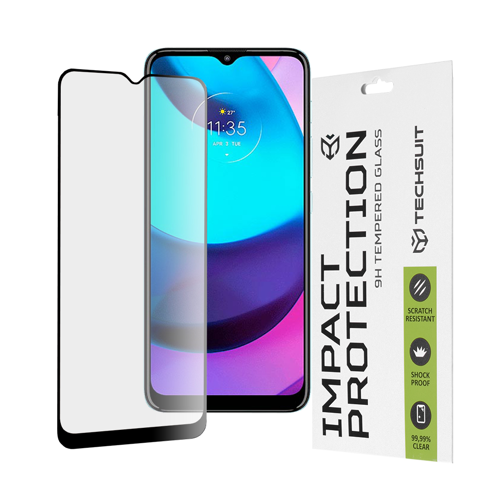 Techsuit - 111D Full Cover / Full Glue Glass - Motorola Moto E20 - Black KF237234