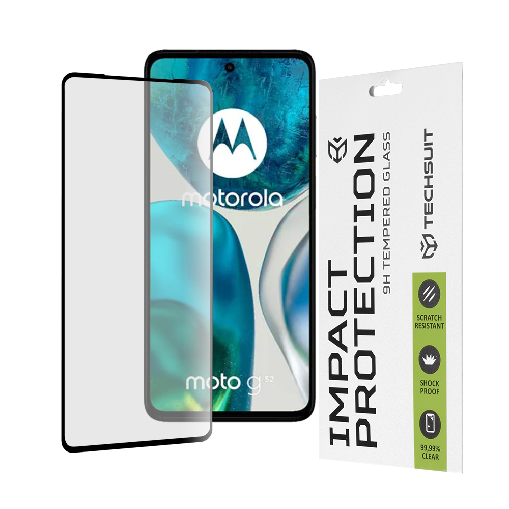 Techsuit - 111D Full Cover / Full Glue Glass - Motorola Moto G52 / Moto G82 5G - Black KF239871