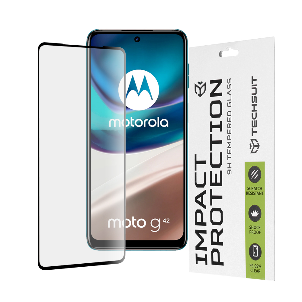 Techsuit - 111D Full Cover / Full Glue Glass - Motorola Moto G42 - Black KF2310546